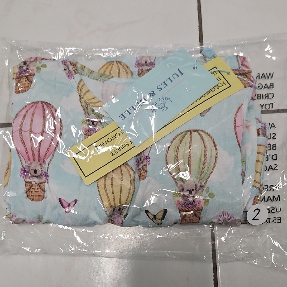 Jules and Belle hot air balloon pajamas 2t